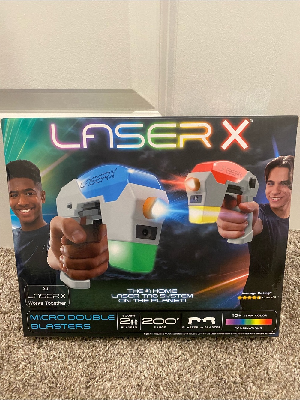 Brand new in box. Micro Double Blasters - Blue & Red toy game